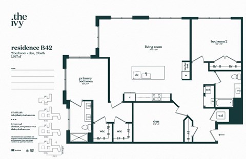 B42-AP-B23 Floor Plan at The Ivy, New Jersey, 07928